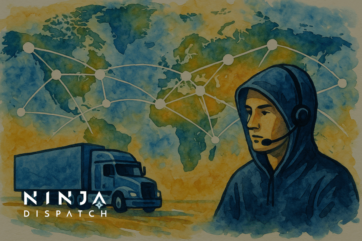 Semi-truck with performance charts, tracking data, and dispatch efficiency tools.